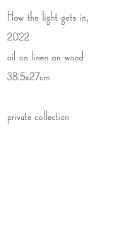 How the light gets in, 2022 oil on linen on wood 38.5x27cm private collection 